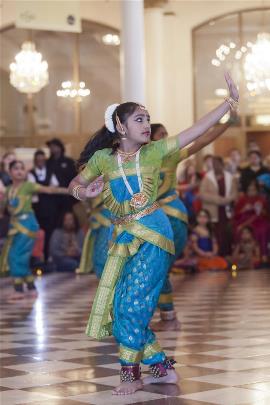 Sunday lobby Indian dancer