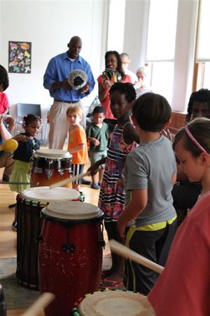 Family drumming at CCAC