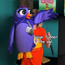 Owl puppet Paige Turner