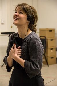 Maggie Lou Rader rehearsing as Henrietta Leavitt in SILENT SKY